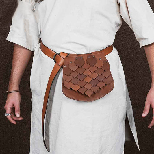 Medieval Style Large Capacity Fish Scale Viking Belt Bag