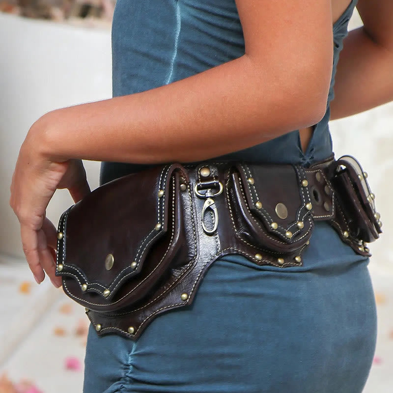 Retro Multi-Pocket Portable Wallet Viking Belt Bag